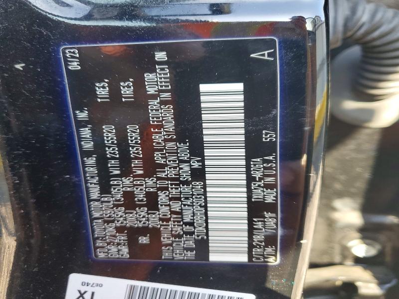 67332846 :رقم المزاد ، 5TDKDRBH0PS031048 vin ، 2023 Toyota Highlander مزاد بيع