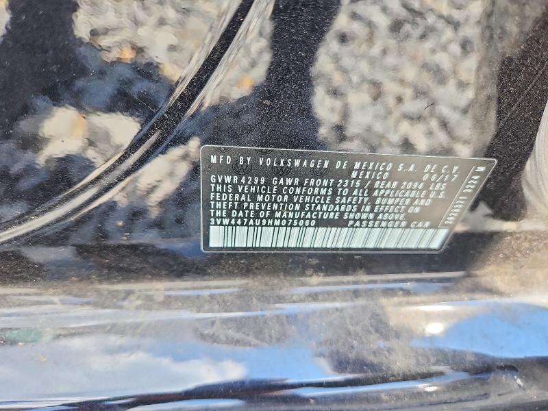 2017 Volkswagen Gti მანქანა იყიდება აუქციონზე, vin: 3VW447AU9HM075060, აუქციონის ნომერი: 67689586