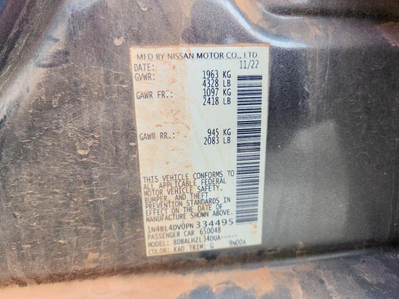 70075446 :رقم المزاد ، 1N4BL4DV0PN334495 vin ، 2023 Nissan Altima مزاد بيع