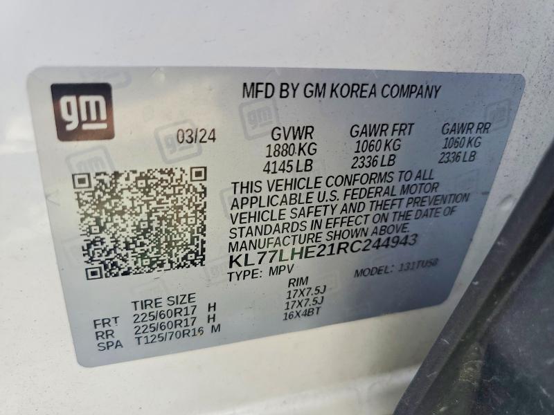 Продаж на аукціоні авто 2024 Chevrolet Trax, vin: KL77LHE21RC244943, номер лоту: 67495976