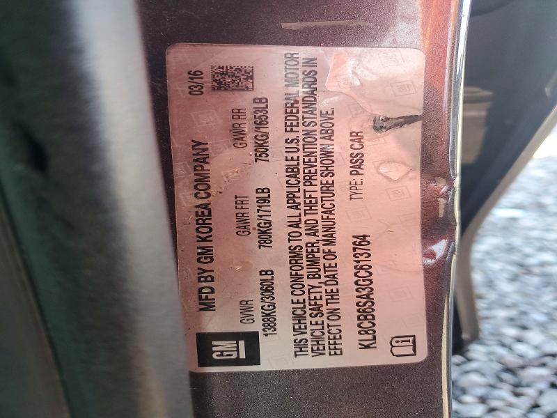 Продаж на аукціоні авто 2016 Chevrolet Spark, vin: KL8CB6SA3GC613764, номер лоту: 68333846