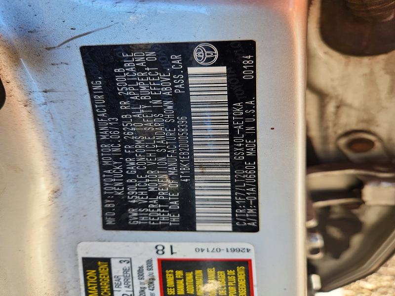 68602216 :رقم المزاد ، 4T1BK1EB2DU058396 vin ، 2013 Toyota Avalon مزاد بيع