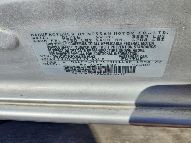 Продажа на аукционе авто 2016 Nissan Versa, vin: 3N1CN7APXGL861642, номер лота: 69812786