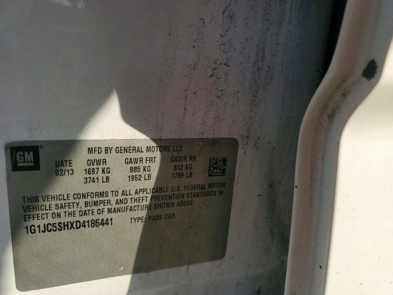 Auction sale of the 2013 Chevrolet Sonic, vin: 1G1JC5SHXD4186441, lot number: 67513856