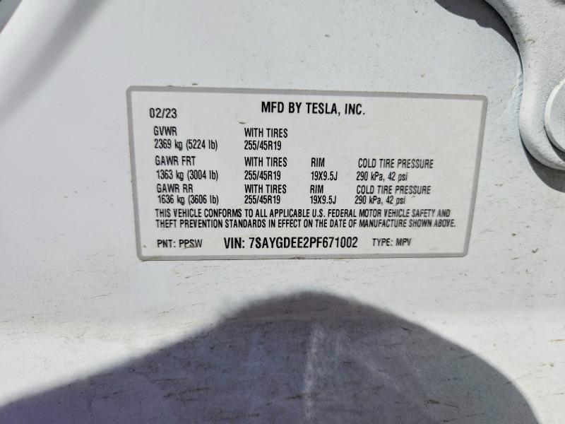 Aukcja sprzedaży 2023 Tesla Model Y, vin: 7SAYGDEE2PF671002, numer aukcji: 68107026
