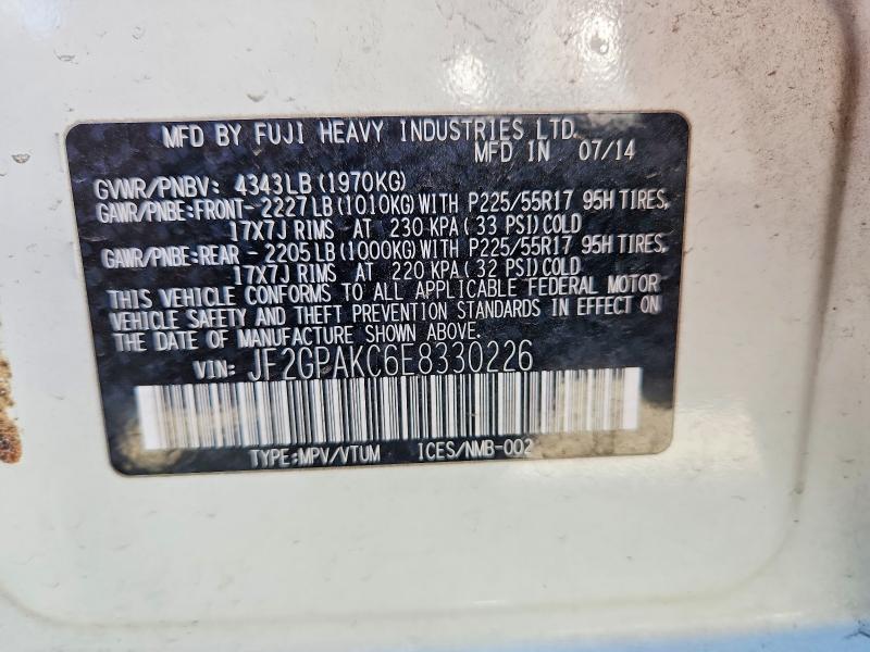 Продажа на аукционе авто 2014 Subaru Xv Crosstrek, vin: JF2GPAKC6E8330226, номер лота: 70122246