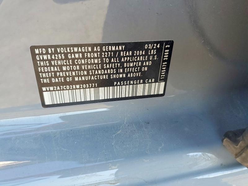 Продажа на аукционе авто 2024 Volkswagen Gti, vin: WVW2A7CD2RW203771, номер лота: 69135776