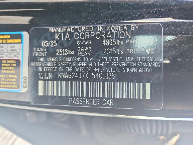 Продажа на аукционе авто 2026 Kia K5, vin: KNAG24J7XT5405136, номер лота: 69610106