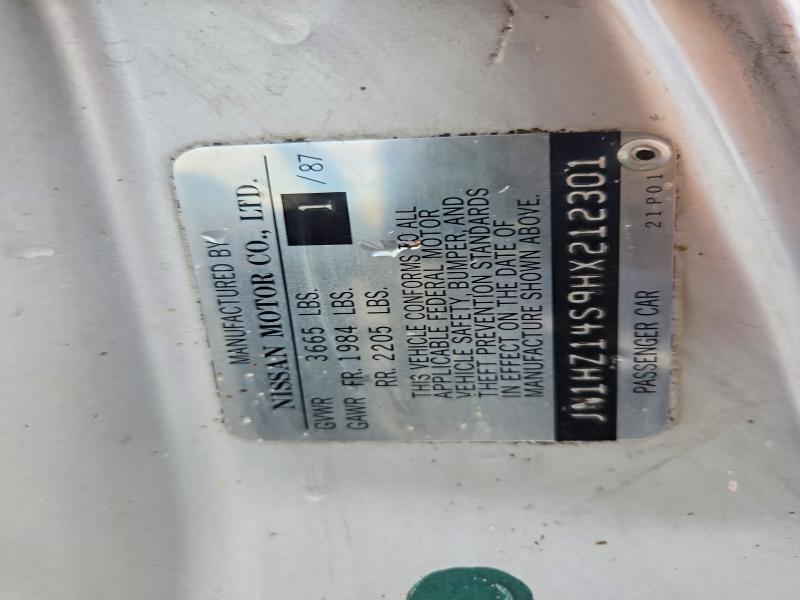 Aukcja sprzedaży 1987 Nissan 300zx, vin: JN1HZ14S9HX212301, numer aukcji: 69943276
