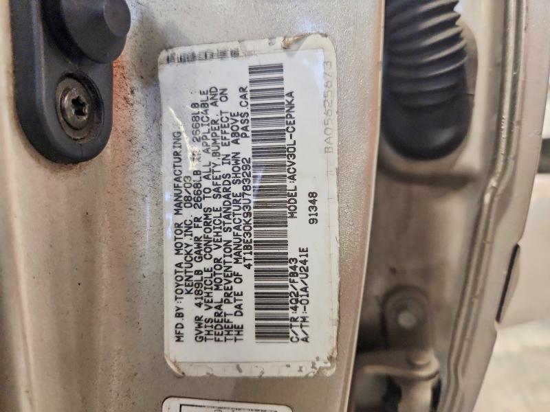 Продаж на аукціоні авто 2003 Toyota Camry, vin: 4T1BE30K93U783292, номер лоту: 69927206