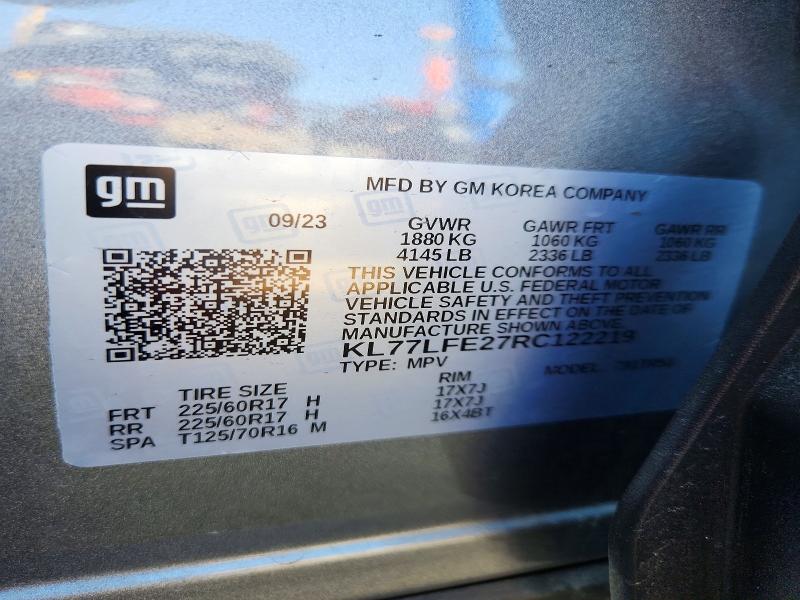 Aukcja sprzedaży 2024 Chevrolet Trax, vin: KL77LFE27RC122219, numer aukcji: 69340386