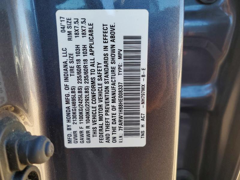 Продажа на аукционе авто 2017 Honda Cr-v, vin: 7FARW1H88HE008337, номер лота: 69682486