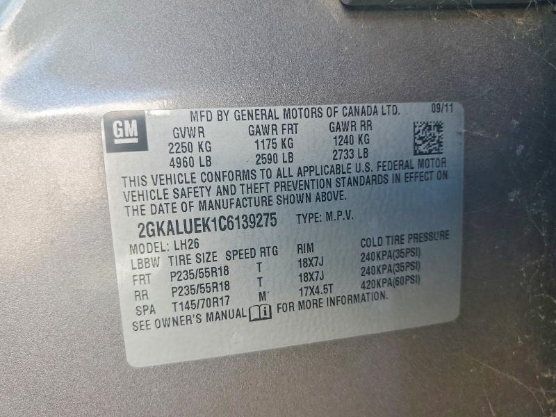 Продаж на аукціоні авто 2012 Gmc Terrain, vin: 2GKALUEK1C6139275, номер лоту: 67833976