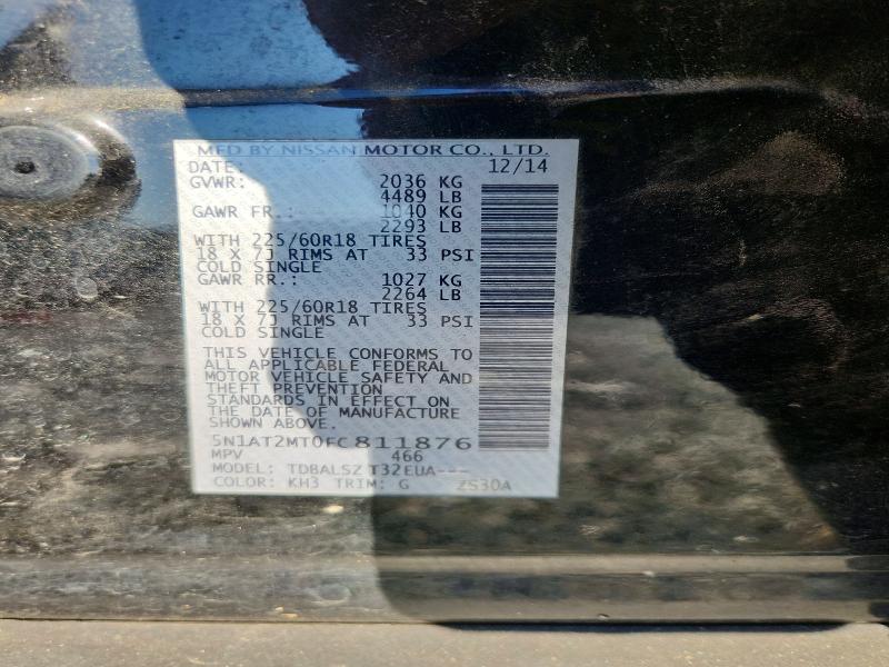 Продажа на аукционе авто 2015 Nissan Rogue, vin: 5N1AT2MT0FC811876, номер лота: 71102436