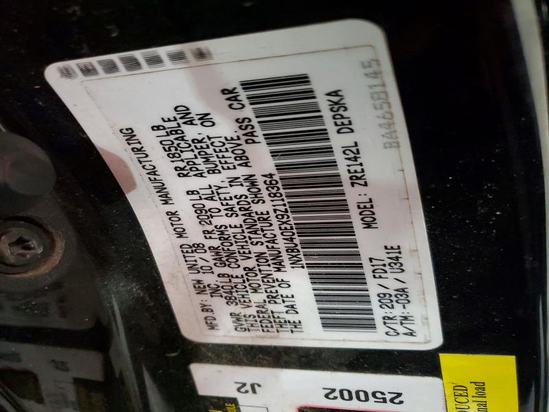 68810516 :رقم المزاد ، 1NXBU40EX9Z118364 vin ، 2009 Toyota Corolla مزاد بيع