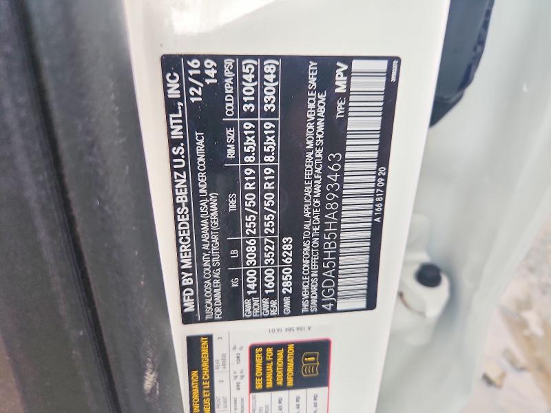 2017 Mercedes-benz Gle მანქანა იყიდება აუქციონზე, vin: 4JGDA5HB5HA893463, აუქციონის ნომერი: 66266456