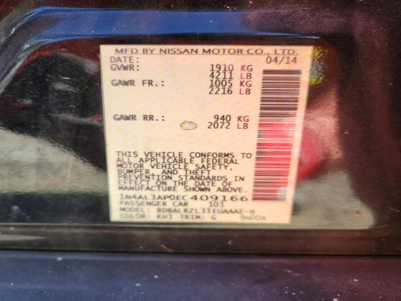 2014 Nissan Altima მანქანა იყიდება აუქციონზე, vin: 1N4AL3AP0EC409166, აუქციონის ნომერი: 70268996