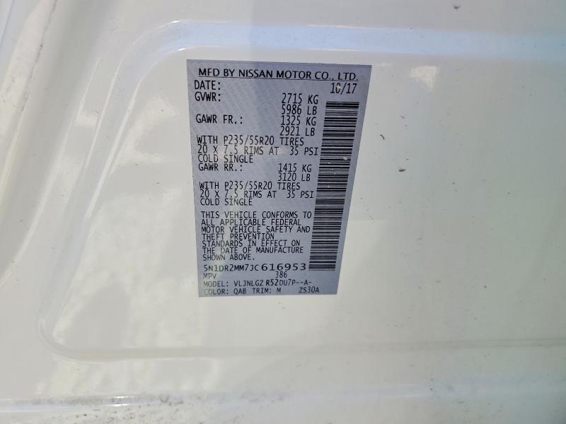 Aukcja sprzedaży 2018 Nissan Pathfinder, vin: 5N1DR2MM7JC616953, numer aukcji: 67419696
