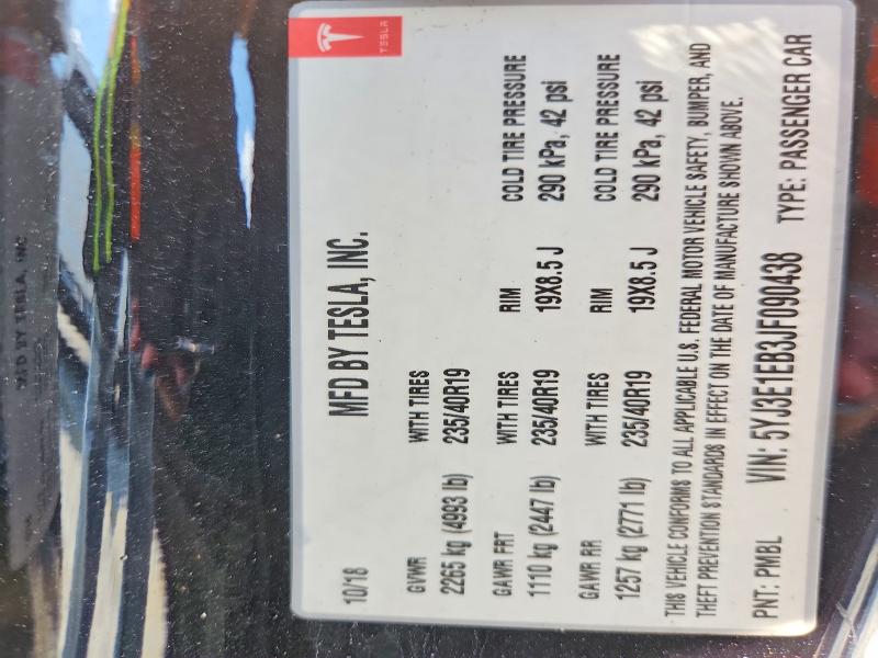 Продаж на аукціоні авто 2018 Tesla Model 3, vin: 5YJ3E1EB3JF090438, номер лоту: 69496516