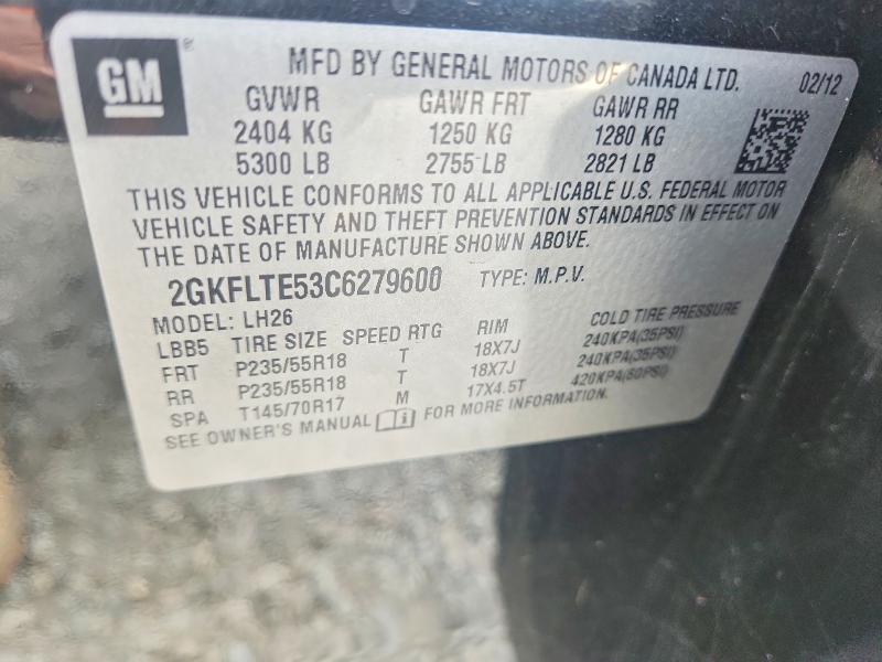 2012 Gmc Terrain მანქანა იყიდება აუქციონზე, vin: 2GKFLTE53C6279600        , აუქციონის ნომერი: 69120256