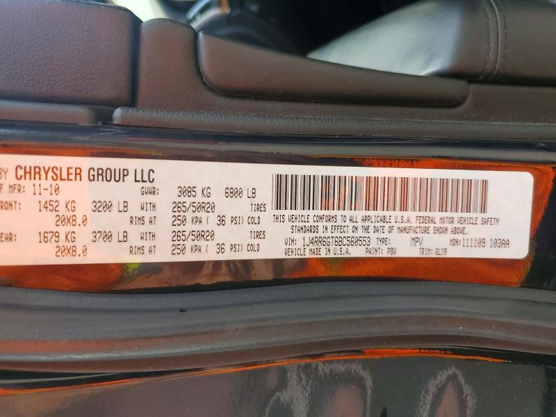 2011 Jeep Grand Cherokee მანქანა იყიდება აუქციონზე, vin: 1J4RR6GT6BC560553, აუქციონის ნომერი: 68211996