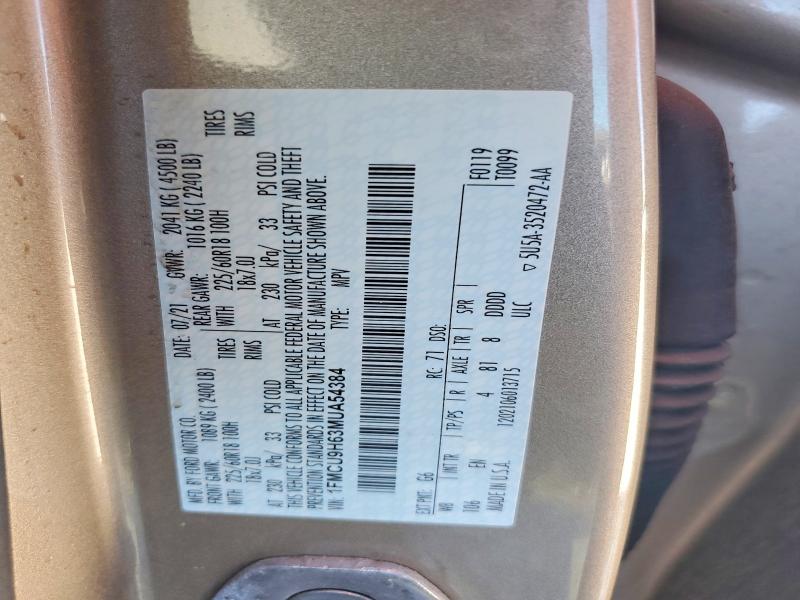 2021 Ford Escape მანქანა იყიდება აუქციონზე, vin: 1FMCU9H63MUA54384, აუქციონის ნომერი: 70438876