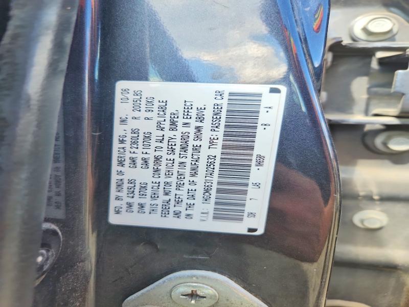 Aukcja sprzedaży 2007 Honda Accord, vin: 1HGCM66317A025632, numer aukcji: 67510536