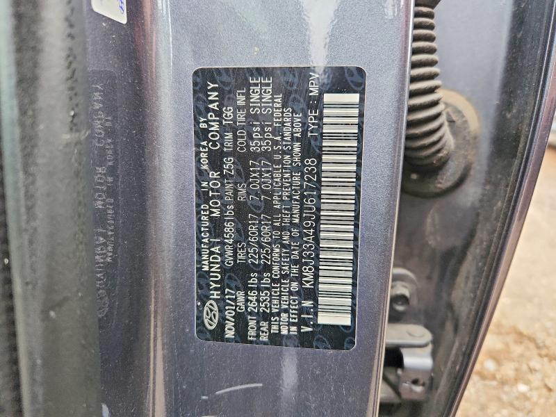 Aukcja sprzedaży 2018 Hyundai Tucson, vin: KM8J33A49JU617238, numer aukcji: 68734596