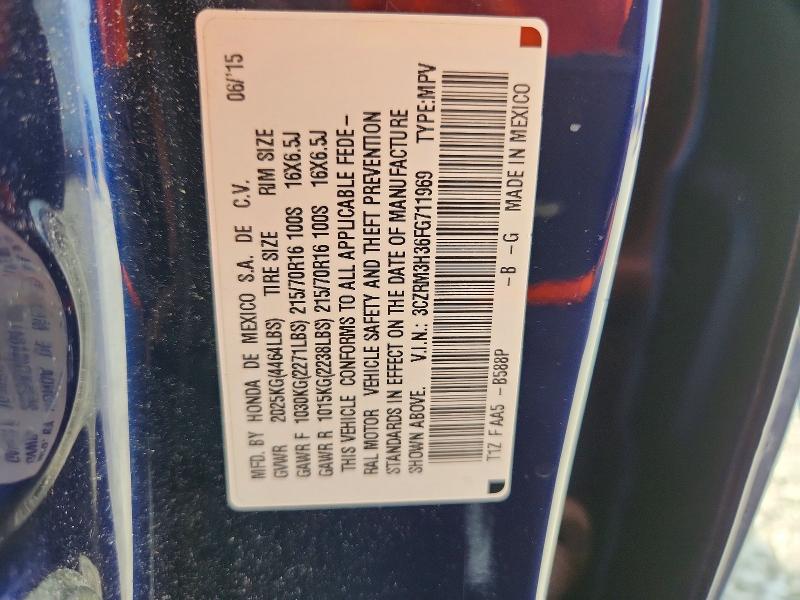 68849816 :رقم المزاد ، 3CZRM3H36FG711969 vin ، 2015 Honda Cr-v مزاد بيع