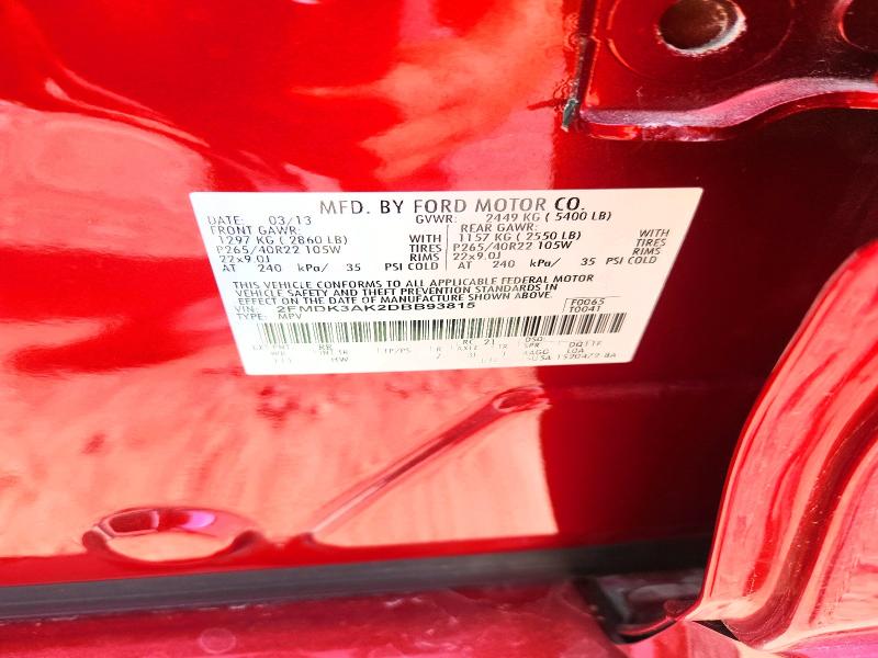 Продаж на аукціоні авто 2013 Ford Edge, vin: 2FMDK3AK2DBB93815, номер лоту: 67885076