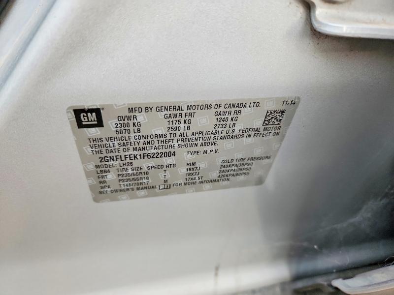 Продаж на аукціоні авто 2015 Chevrolet Equinox, vin: 2GNFLFEK1F6222004, номер лоту: 70838266