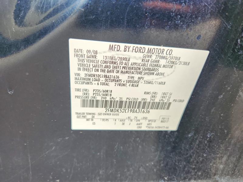 Aukcja sprzedaży 2009 Ford Flex, vin: 2FMDK52C19BA31636, numer aukcji: 69462026