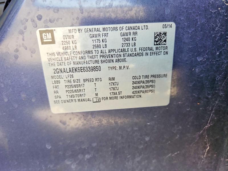 Aukcja sprzedaży 2014 Chevrolet Equinox, vin: 2GNALAEK6E6339850, numer aukcji: 69624426