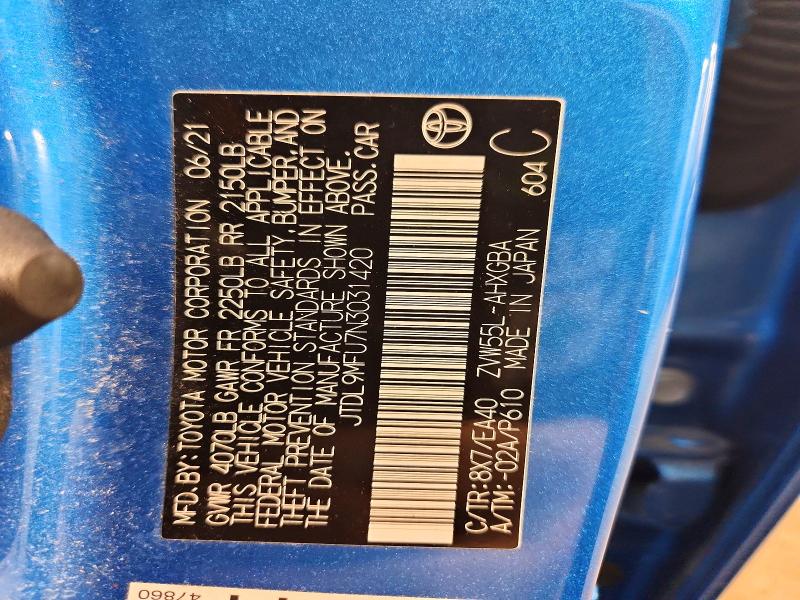 Aukcja sprzedaży 2022 Toyota Prius, vin: JTDL9MFU7N3031420, numer aukcji: 69671556