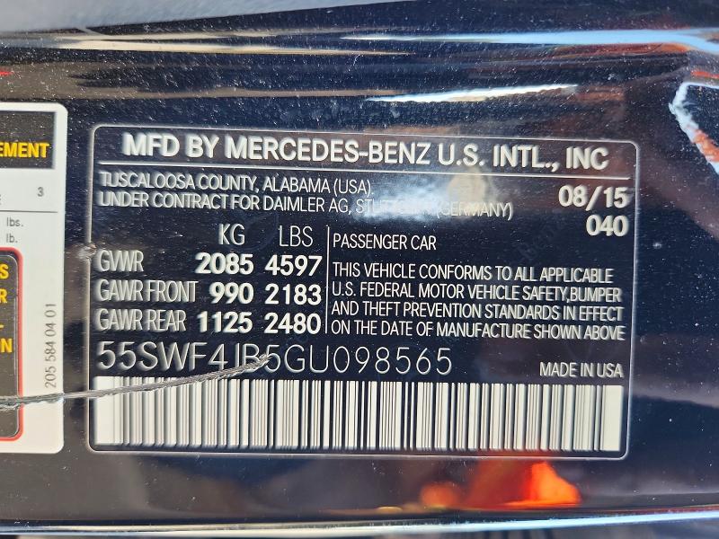 Продаж на аукціоні авто 2016 Mercedes-benz C, vin: 55SWF4JB5GU098565, номер лоту: 68443676