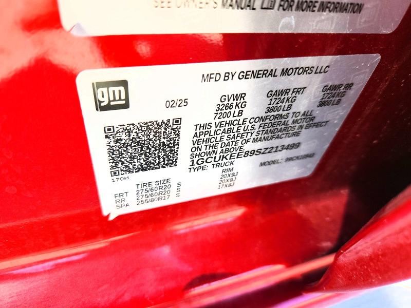 69862186 :رقم المزاد ، 1GCUKEE89SZ213499 vin ، 2025 Chevrolet Silverado مزاد بيع