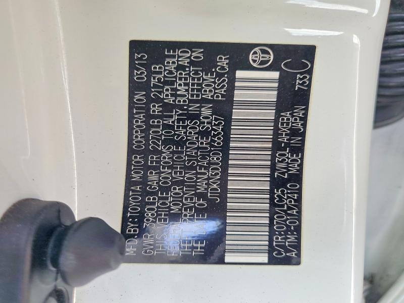 Продажа на аукционе авто 2013 Toyota Prius, vin: JTDKN3DU8D1663437, номер лота: 68705096