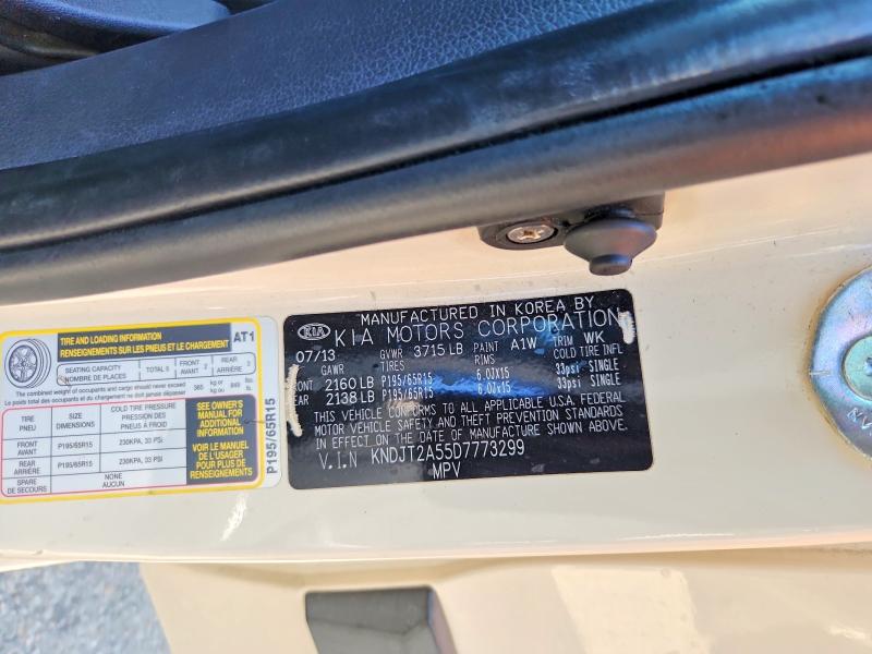 2013 Kia Soul მანქანა იყიდება აუქციონზე, vin: KNDJT2A55D7773299, აუქციონის ნომერი: 67825696