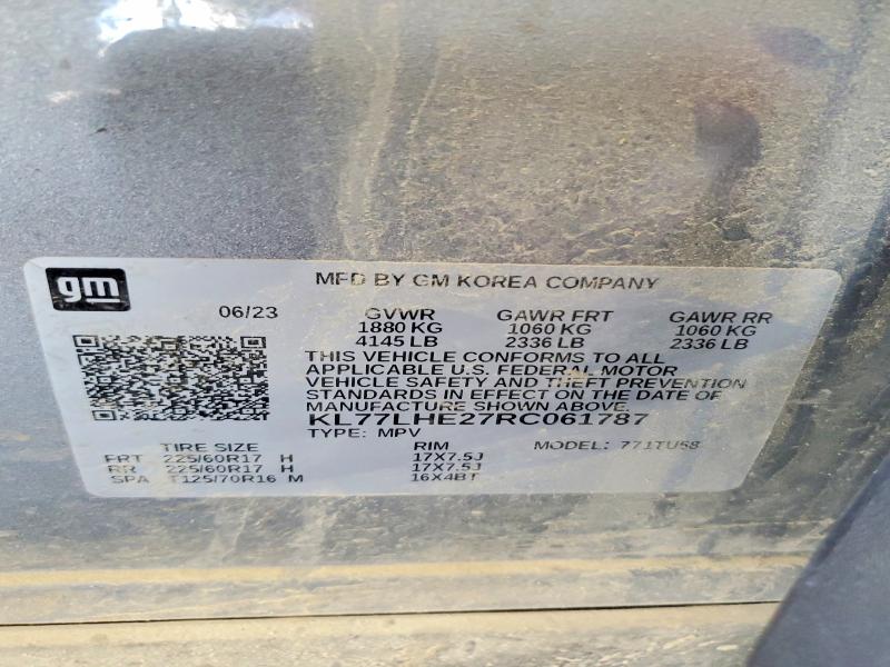 Aukcja sprzedaży 2024 Chevrolet Trax, vin: KL77LHE27RC061787, numer aukcji: 68602796
