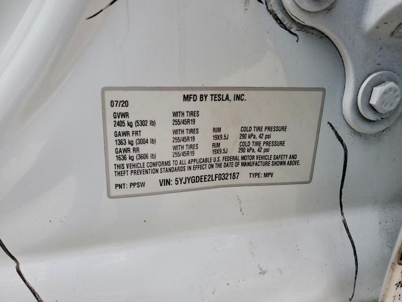 Aukcja sprzedaży 2020 Tesla Model Y, vin: 5YJYGDEE2LF032187, numer aukcji: 69419546