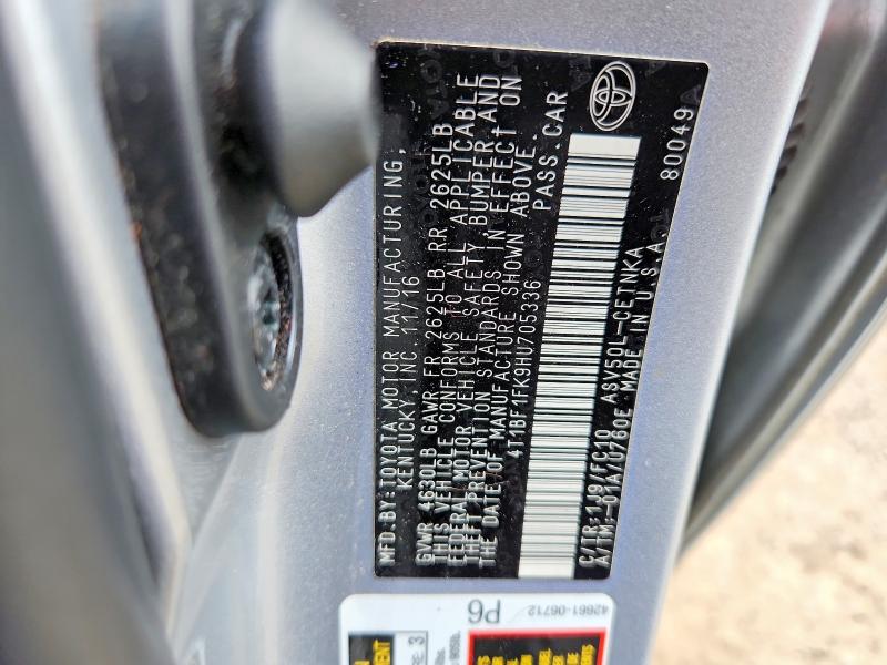 2017 Toyota Camry მანქანა იყიდება აუქციონზე, vin: 4T1BF1FK9HU705336, აუქციონის ნომერი: 68632456