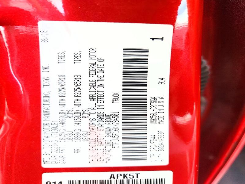 2019 Toyota Tundra მანქანა იყიდება აუქციონზე, vin: 5TFUW5F16KX784501, აუქციონის ნომერი: 69733676