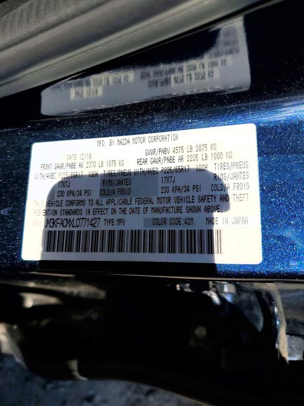 Продаж на аукціоні авто 2020 Mazda Cx-5, vin: JM3KFACMXL0771427, номер лоту: 69031936