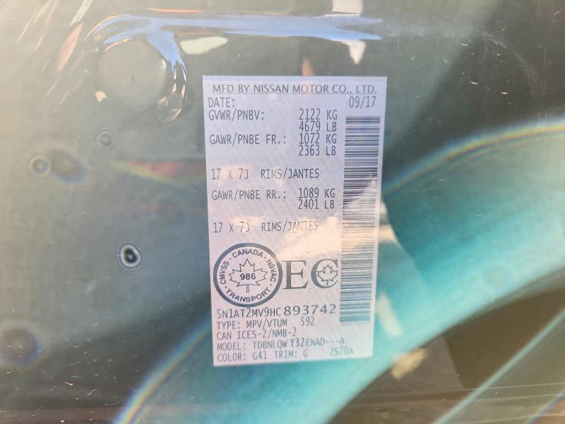 Продажа на аукционе авто 2017 Nissan Rogue, vin: 5N1AT2MV9HC893742, номер лота: 68829386