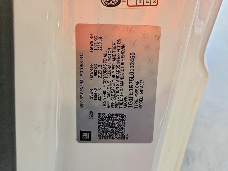 67544216 :رقم المزاد ، 1G1FE1R75L0133450 vin ، 2020 Chevrolet Camaro مزاد بيع