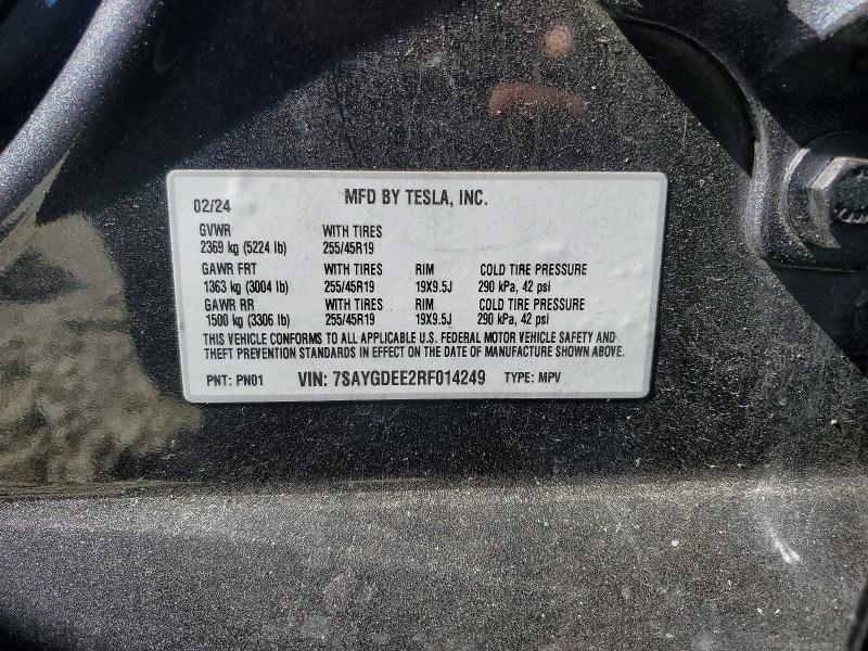 Продаж на аукціоні авто 2024 Tesla Model Y, vin: 7SAYGDEE2RF014249, номер лоту: 65955046