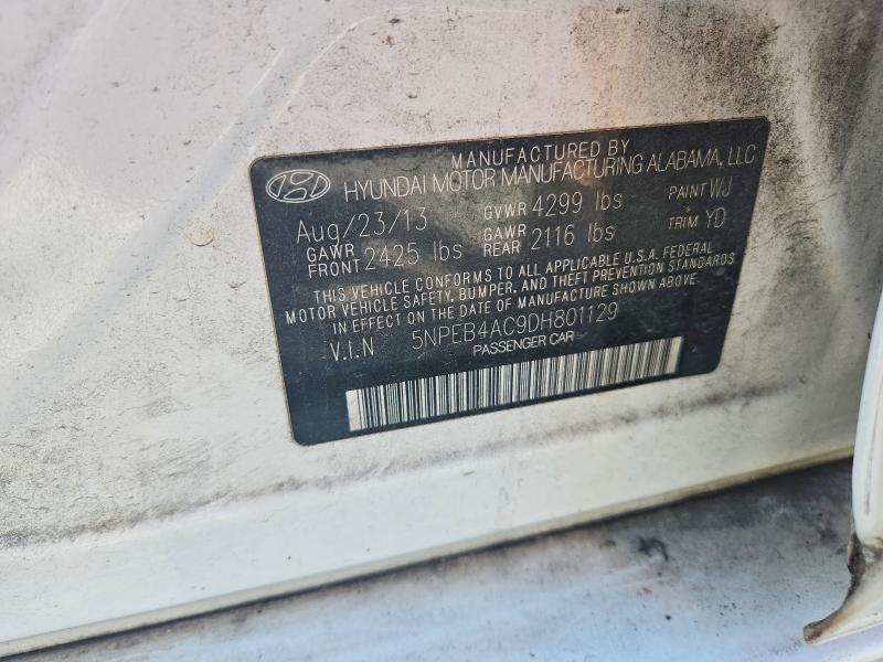 69377846 :رقم المزاد ، 5NPEB4AC9DH801129 vin ، 2013 Hyundai Sonata مزاد بيع