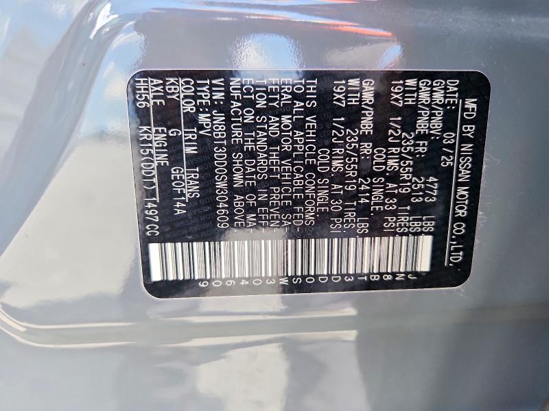 Продаж на аукціоні авто 2025 Nissan Rogue, vin: JN8BT3DD0SW304609, номер лоту: 67539126