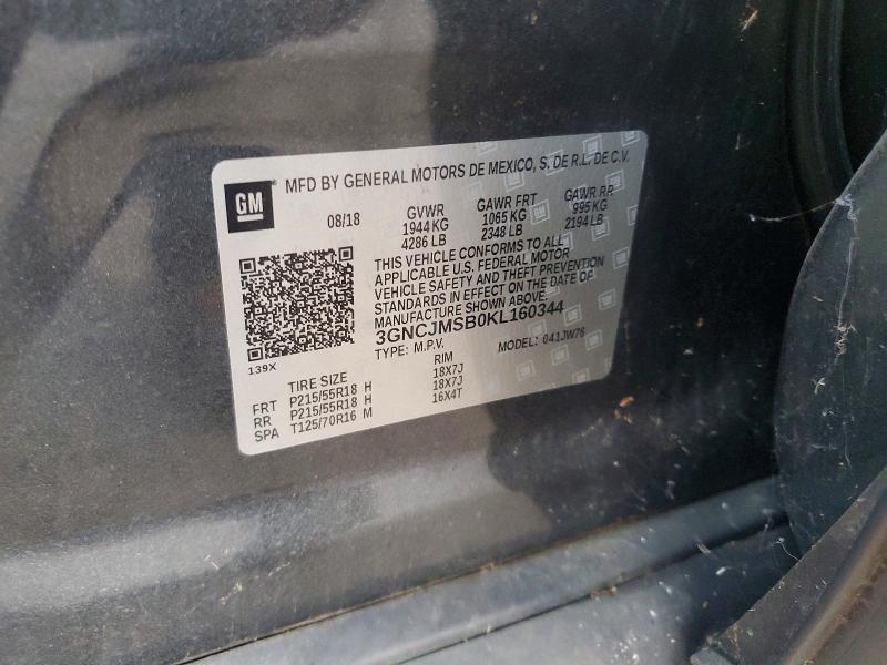 Aukcja sprzedaży 2019 Chevrolet Trax, vin: 3GNCJMSB0KL160344, numer aukcji: 67838276