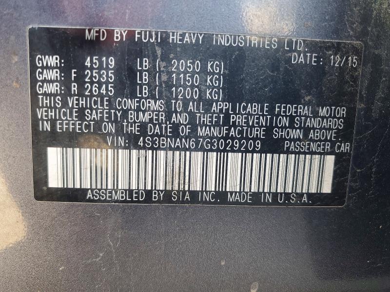 Продажа на аукционе авто 2016 Subaru Legacy, vin: 4S3BNAN67G3029209, номер лота: 69698346